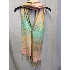 Gradient Chevron Scarf with Fringe 67in SKU 7044